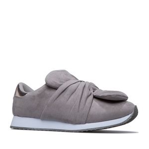 Big Bow Tennis Shoes Grey